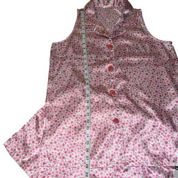 Victoria's Secret Pink🌸Floral Button Down Sleeveless Shorts Pajama Set Large - Picture 4 of 10